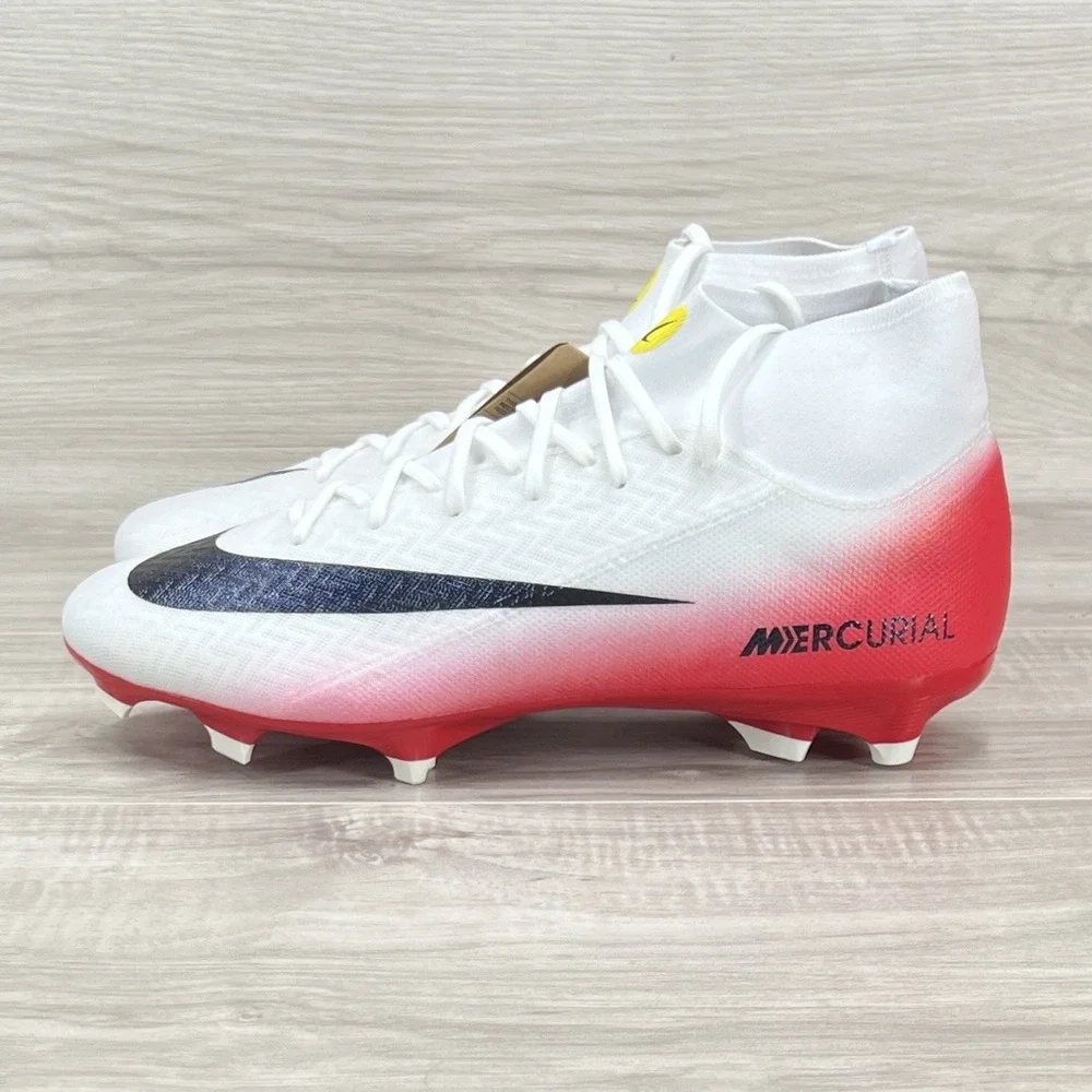 Nike Zoom Mercurial Superfly 10 Academy MG Men's Sz 10 White Red HJ7311-600